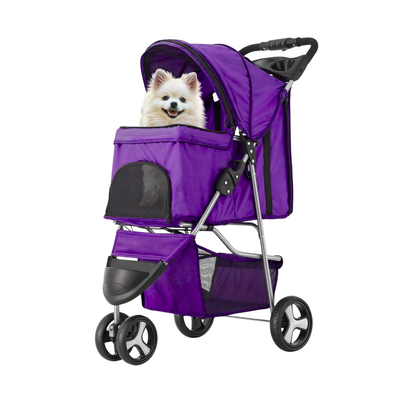 Pet Joyland Foldable Cat and Dog Stroller with Mesh Window and Cup Holder