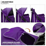Pet Joyland Foldable Cat and Dog Stroller with Mesh Window and Cup Holder